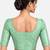 Mint green shiny cotton spandex stretchable princess cut readymade saree blouse