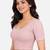 Pink shiny cotton spandex stretchable princess cut readymade saree blouse