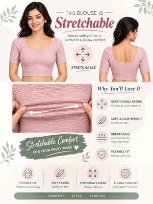 Pink shiny cotton spandex stretchable princess cut readymade saree blouse 5