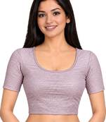 Lavender shiny cotton spandex stretchable princess cut readymade saree blouse