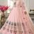 Pink designer peacock print anarkali gown with pant & dupatta set