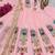 Pink designer peacock print anarkali gown with pant & dupatta set