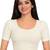Off white shiny cotton spandex stretchable princess cut readymade saree blouse