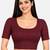 Plum cotton spandex golden zari straight line stretchable readymade saree blouse