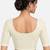 Off white shiny cotton spandex stretchable princess cut readymade saree blouse