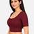 Plum cotton spandex golden zari straight line stretchable readymade saree blouse