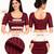 Plum cotton spandex golden zari straight line stretchable readymade saree blouse