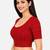 Red cotton spandex golden zari straight line stretchable readymade saree blouse