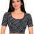 Grey cotton spandex leheriya printed stretchable readymade saree blouse