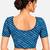 Teal blue cotton spandex leheriya printed stretchable readymade saree blouse