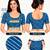 Teal blue cotton spandex leheriya printed stretchable readymade saree blouse