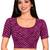 Purple cotton spandex leheriya printed stretchable readymade saree blouse