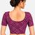 Purple cotton spandex leheriya printed stretchable readymade saree blouse