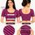 Purple cotton spandex leheriya printed stretchable readymade saree blouse