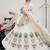 White designer peacock print anarkali gown with pant & dupatta set
