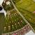 Women olive green embroidered anarkali kurta with pant & dupatta set