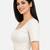 White cotton spandex golden woven zari design stretchable readymade saree blouse
