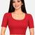 Red cotton spandex golden woven zari design stretchable readymade saree blouse