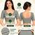 Grey cotton spandex golden woven zari design stretchable readymade saree blouse