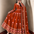 Women orange embroidered anarkali kurta with pant & dupatta set