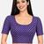Dark purple cotton spandex golden woven zari design stretchable readymade saree blouse