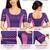 Dark purple cotton spandex golden woven zari design stretchable readymade saree blouse