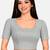 Light grey spandex golden woven zari design stretchable readymade saree blouse