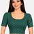 Green cotton spandex golden woven zari design stretchable readymade saree blouse
