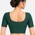 Green cotton spandex golden woven zari design stretchable readymade saree blouse