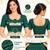 Green cotton spandex golden woven zari design stretchable readymade saree blouse