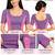 Purple cotton spandex golden woven zari design stretchable readymade saree blouse