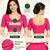 Pink cotton spandex golden woven zari design stretchable readymade saree blouse