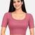 Dusty pink cotton spandex golden woven zari design stretchable readymade saree blouse
