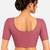 Dusty pink cotton spandex golden woven zari design stretchable readymade saree blouse
