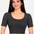 Black cotton spandex golden woven zari design stretchable readymade saree blouse