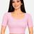 Baby pink cotton spandex golden woven zari design stretchable readymade saree blouse