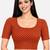 Chocolate brown cotton spandex golden woven zari design stretchable readymade saree blouse