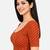 Chocolate brown cotton spandex golden woven zari design stretchable readymade saree blouse