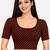 Brown cotton spandex golden woven zari design stretchable readymade saree blouse