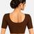 Brown cotton spandex golden woven zari design stretchable readymade saree blouse