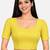 Yellow cotton spandex golden woven zari design stretchable readymade saree blouse