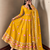 Women yellow embroidered anarkali kurta with pant & dupatta set