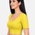 Yellow cotton spandex golden woven zari design stretchable readymade saree blouse