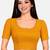 Mustard cotton spandex golden woven zari design stretchable readymade saree blouse