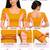 Mustard cotton spandex golden woven zari design stretchable readymade saree blouse