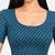 Teal blue cotton spandex golden woven zari design stretchable readymade saree blouse