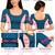 Teal blue cotton spandex golden woven zari design stretchable readymade saree blouse