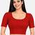 Maroon cotton spandex golden woven zari design stretchable readymade saree blouse