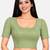 Pista green cotton spandex golden woven zari design stretchable readymade saree blouse