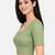 Pista green cotton spandex golden woven zari design stretchable readymade saree blouse